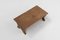 Taburete rústico pequeño de madera con base curvada, Francia, década de 1900, Imagen 4