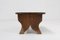 Small Rustic Wooden Stool with Curved Base, France, 1900s, Image 8