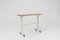 French Bistro Table with Beige Metal Base and Oak Top, 1950s, Image 1