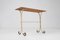 French Bistro Table with Beige Metal Base and Oak Top, 1950s 8
