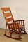 Vintage American Folding Leather and Wood Rocking Chair, 1970s, Image 17