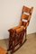 Vintage American Folding Leather and Wood Rocking Chair, 1970s 2
