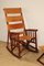 Vintage American Folding Leather and Wood Rocking Chair, 1970s, Image 18
