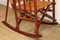 Vintage American Folding Leather and Wood Rocking Chair, 1970s, Image 9