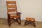 Vintage American Folding Leather and Wood Rocking Chair, 1970s 15