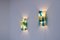 Chartres Beleuchtungsskulpturen aus Farbglas von Willem Van Oyen für Raak, 1960er, 2er Set 5