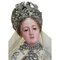 Antike spanische religiöse Capiota-Jungfrau mit silberner Krone, 1800er 10