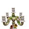 Fünf Kerzenhalter aus Porzellan mit Blumen verziert mit Schwänen und Jungen 2