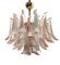 Pink and White Murano Glass Petal Chandelier, 1970s 1