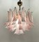 Pink and White Murano Glass Petal Chandelier, 1970s 4