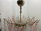 Pink and White Murano Glass Petal Chandelier, 1970s 10