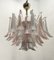 Pink and White Murano Glass Petal Chandelier, 1970s 11
