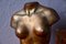 Busto de mujer de latón dorado, años 40, Imagen 6