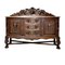 Antique Spanish Renaissance Carved Wood Sideboard with Claws Legs Two Doors and Drawers 1