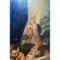 Antico olio religioso su tela Vergine Immacolata con angeli, XIX secolo, olio su tela, con cornice, Immagine 5