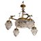 Antique Spanish Gilt Bronze Eagles and Crystal Ceiling Lamp, 1920s, Image 1