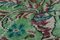 Alfombra de pasillo turca vintage de lana verde floral, años 60, Imagen 5