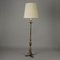 19th Century Floor Lamp in Brass & Fabric Lampshade, Italy 1