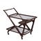 Vintage Service Cart Stained Beech & Glass, Italy, 1950s, Image 1
