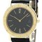 18K Gold and Leather Quartz Watch from Bvlgari, Image 1