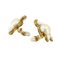 Flower and Faux Pearl Earrings in Gold White from Chanel, Set of 2 4