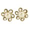 Flower and Faux Pearl Earrings in Gold White from Chanel, Set of 2 1