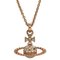 Orb Motif Necklace Pendant Brass Rhinestone Pink Gold from Vivienne Westwood 1