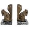 Art Deco Bookends with Squirrel Marble Base, 1930s, Set of 2 1