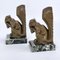 Art Deco Bookends with Squirrel Marble Base, 1930s, Set of 2 2