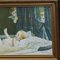 Bedtime Scene Lithograph on Canvas with Frame, Italy, 1930, Image 3
