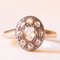 Antique 14k Yellow Gold and Silver Daisy Ring with Rosette-Cut Diamonds, 1900s 1
