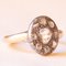 Antique 14k Yellow Gold and Silver Daisy Ring with Rosette-Cut Diamonds, 1900s 8