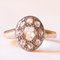 Antique 14k Yellow Gold and Silver Daisy Ring with Rosette-Cut Diamonds, 1900s 9