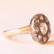 Antique 14k Yellow Gold and Silver Daisy Ring with Rosette-Cut Diamonds, 1900s 7