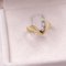 Anello vintage in oro giallo 18k con tre diamanti, anni '70, Immagine 3