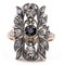 Vintage Ring in 18k Yellow Gold and Silver with Sapphires and Rose-Cut Diamonds 1