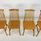 Swedish Spindle Back Beech Dining Chairs from Edsbyverken, 1960s, Set of 4 3