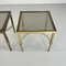 Tavolini da caffè quadrati in ottone e vetro, anni '60, set di 2, Immagine 3