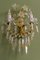 Italian Gilt Metal Two-Light Sconce with Crystal Glass Flowers and Prisms, 1970s 3