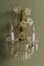 Italian Gilt Metal Two-Light Sconce with Crystal Glass Flowers and Prisms, 1970s 2