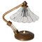 Lámpara de mesa Bellflower de cristal de Murano y latón atribuida a Ercole Barovier, Italia, años 40, Imagen 1