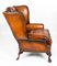 Antique Leather Chippendale Wingback Armchairs, 1920s, Set of 2 17