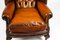 Antique Leather Chippendale Wingback Armchairs, 1920s, Set of 2, Image 7