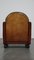 Poltrona Art Deco in pelle rifinita in legno e fantastica pelle color cognac, Immagine 5