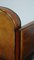 Poltrona Art Deco in pelle rifinita in legno e fantastica pelle color cognac, Immagine 10