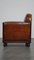 Art Deco Leather Armchair Finished with Wood and Fantastic Cognac-Colored Leather 6