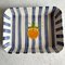 Large Stripey Blue and White Rectangular Serving Dish by Laurie Gates 5