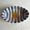 Stripey Blue and White Oval Dish by Laurie Gates 4