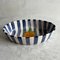 Stripey Blue and White Oval Dish by Laurie Gates 8
