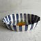 Stripey Blue and White Oval Dish by Laurie Gates 6